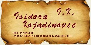 Isidora Kojadinović vizit kartica